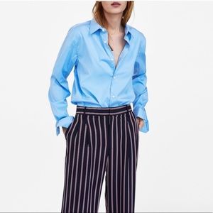 NWT ZARA Striped Wide Leg Trousers